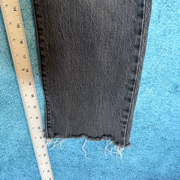 Levi's Premium Wedgie Jeans Womens 30 Button Fly Gray High Rise Denim Raw Hem - Picture 6 of 16